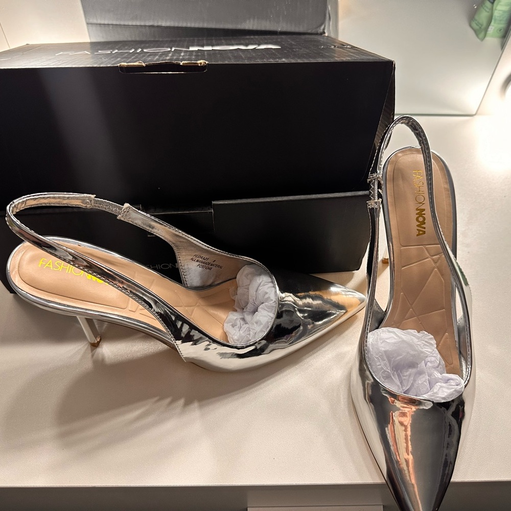 Kiss & Tell Pumps-Silver WOMENS SIZE 8